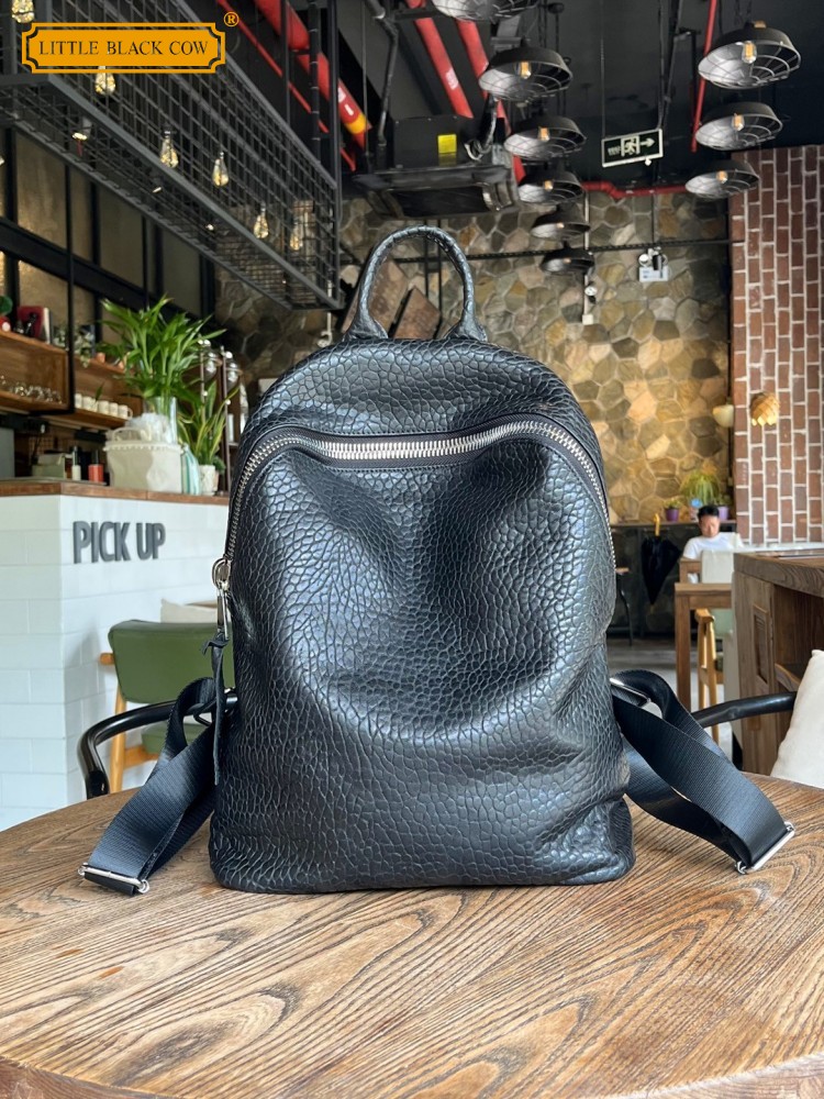 Leather Work Backpack - Miękki, naturalny plecak z owczej skóry,