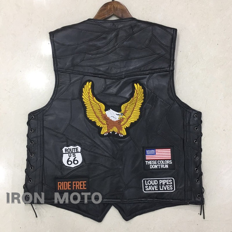 Leather Work Vest - Nowe Kamizelki Motocyklowe Męskie Cafe Moto