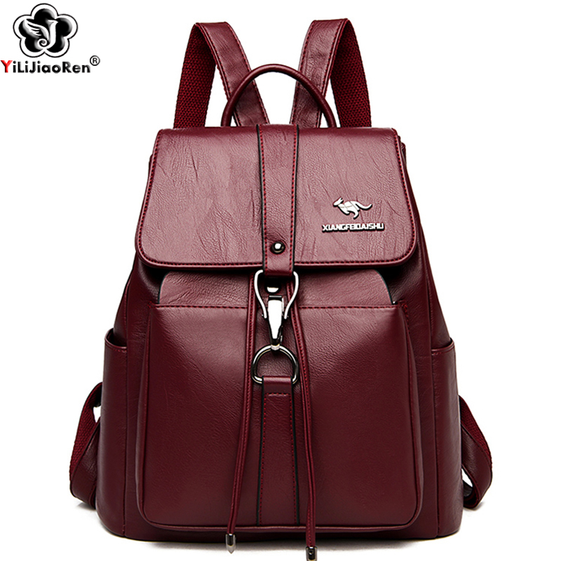 Leather Work Backpack - Plecak antykradzieżowy damska torba na ramię