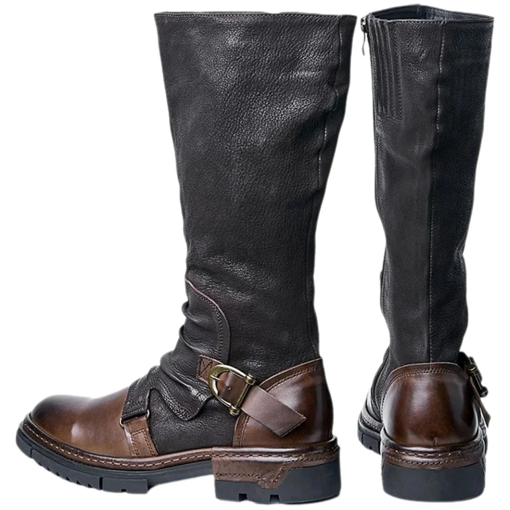 Leather Work Pants - Męskie Średniowieczne Retro Buty ze Sztucznej