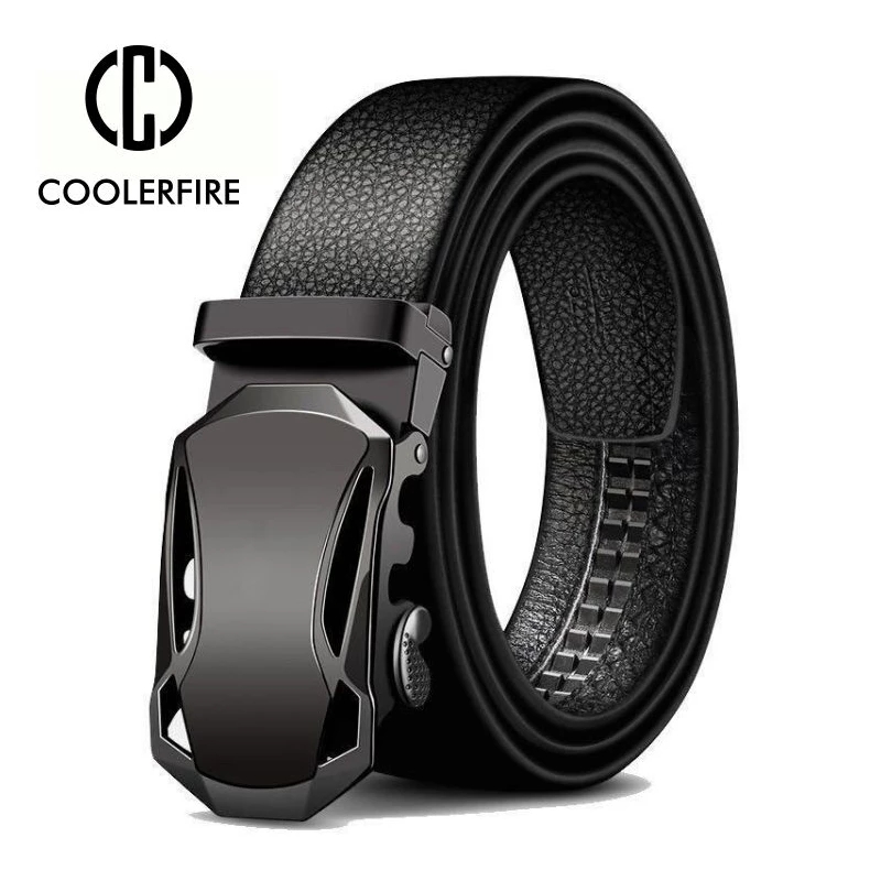 Leather Works Belt - Paski męskie metalowa automatyczna klamra marki