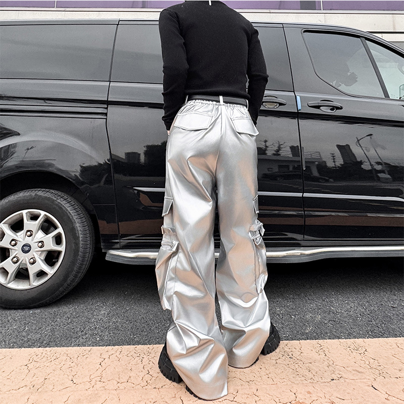 Srebrne skórzane spodnie męski – Leather Work Pants recenzja i cena