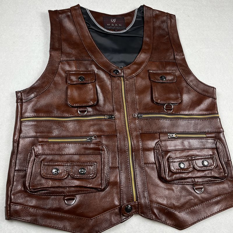 Kamizelka męska ze skóry natur – Leather Work Vest recenzja i cena