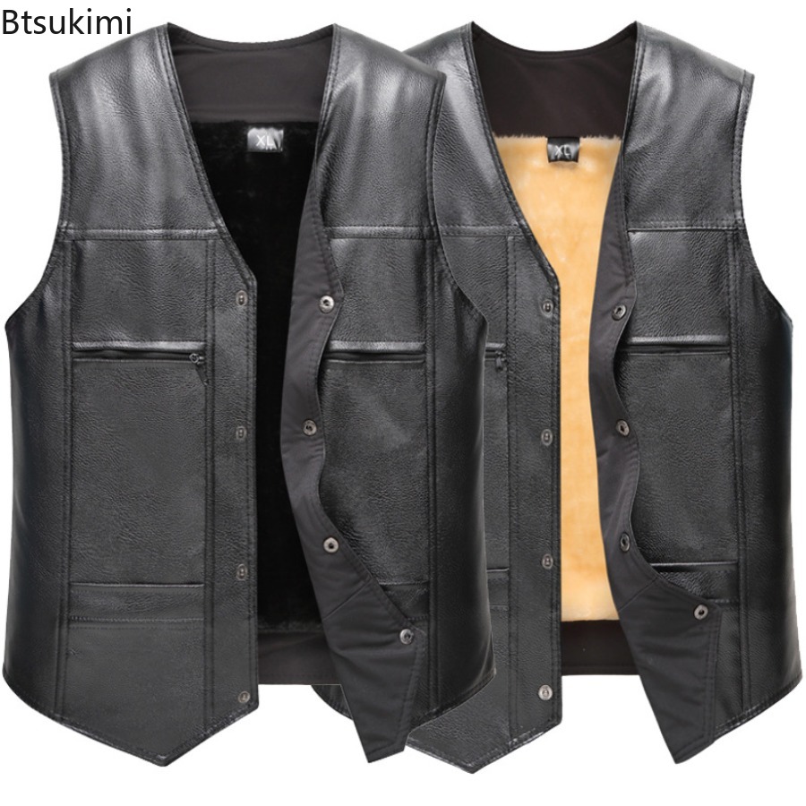 Jesienno-zimowa nowa męska skó – Leather Work Vest recenzja i cena