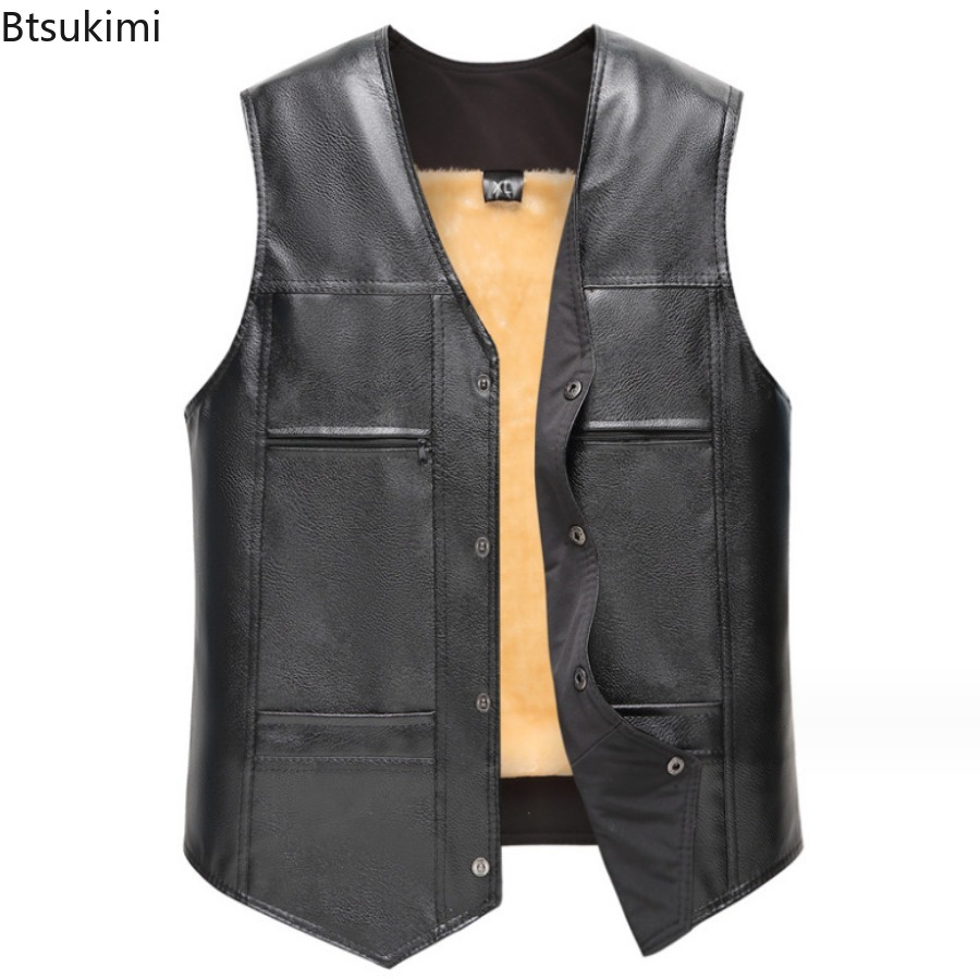 Jesienno-zimowa nowa męska skó – Leather Work Vest recenzja i cena