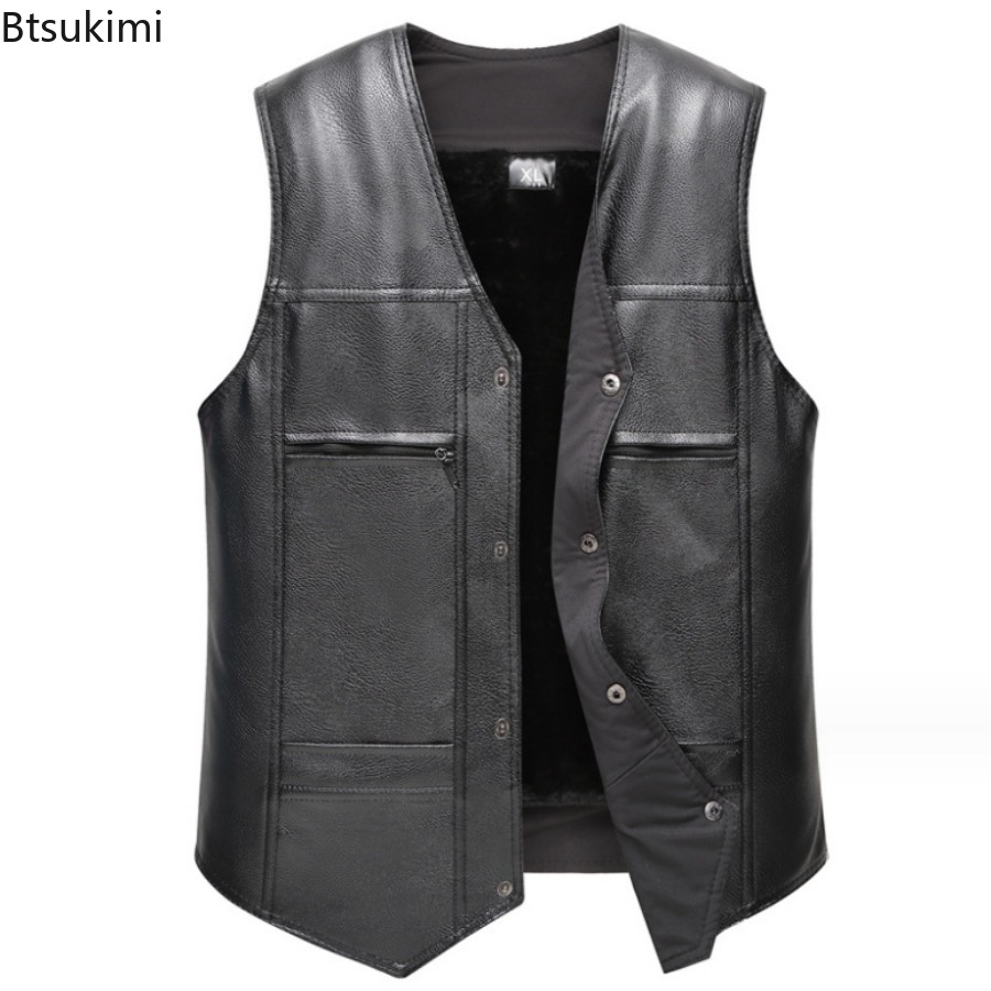 Jesienno-zimowa nowa męska skó – Leather Work Vest recenzja i cena