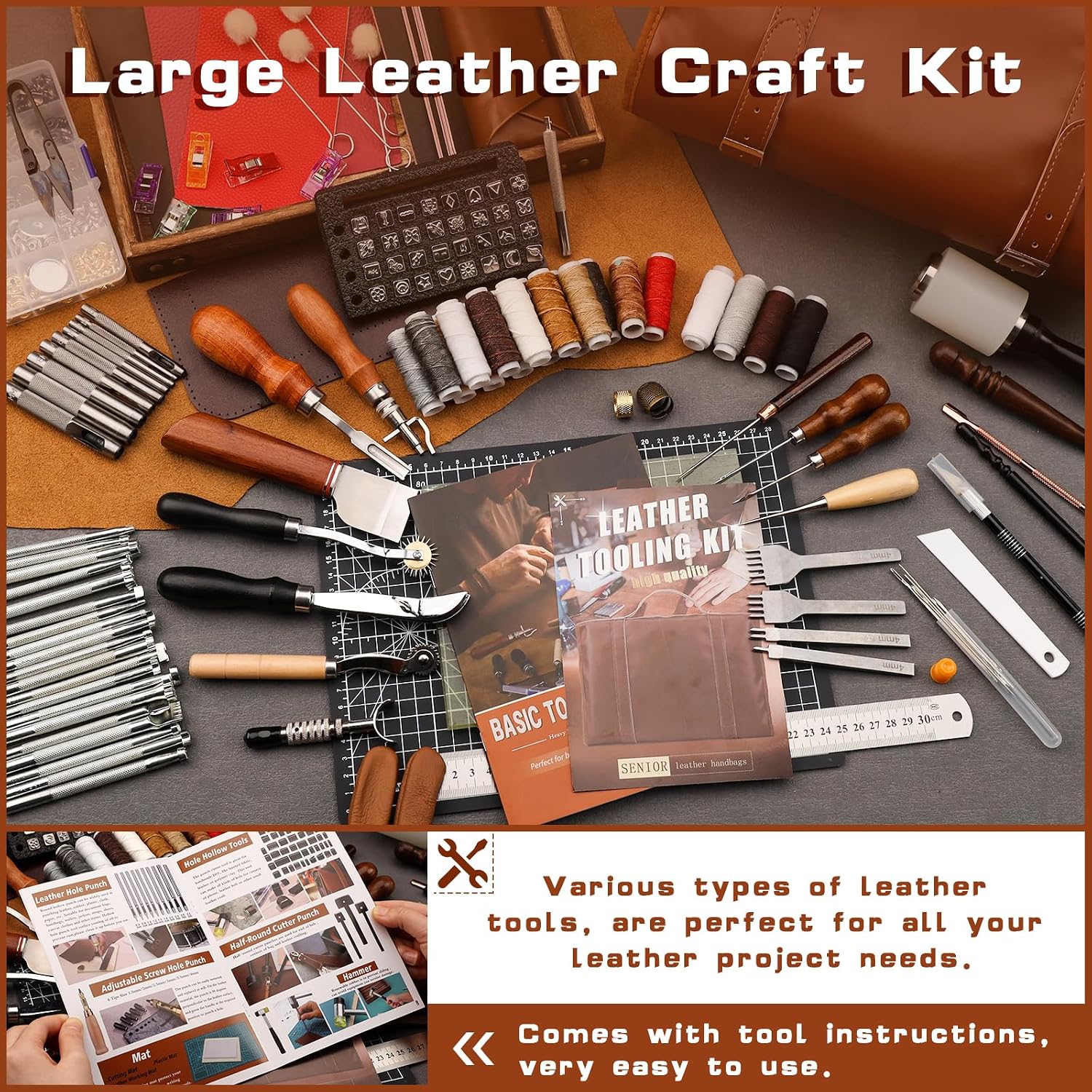 Zestaw narzędzi do obróbki skó – Leather Work Leather recenzja i cena