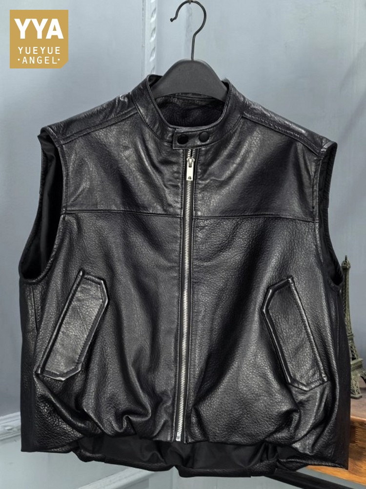 Jesienna Moda Naturalna Skóra  – Leather Work Vest recenzja i cena