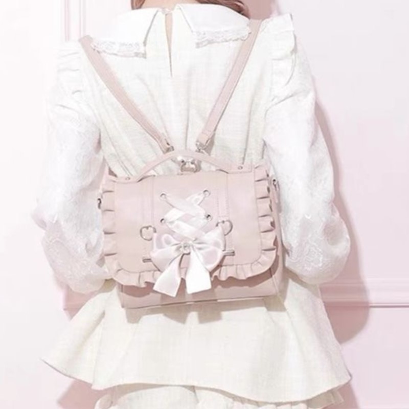 Słodka Kokarda Różowa Mochila  – Leather Work Backpack recenzja i cena