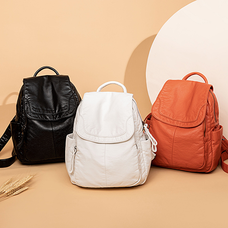 Plecak damski biały sprany ple – Leather Work Backpack recenzja i cena