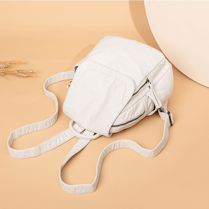 Plecak damski biały sprany ple – Leather Work Backpack recenzja i cena