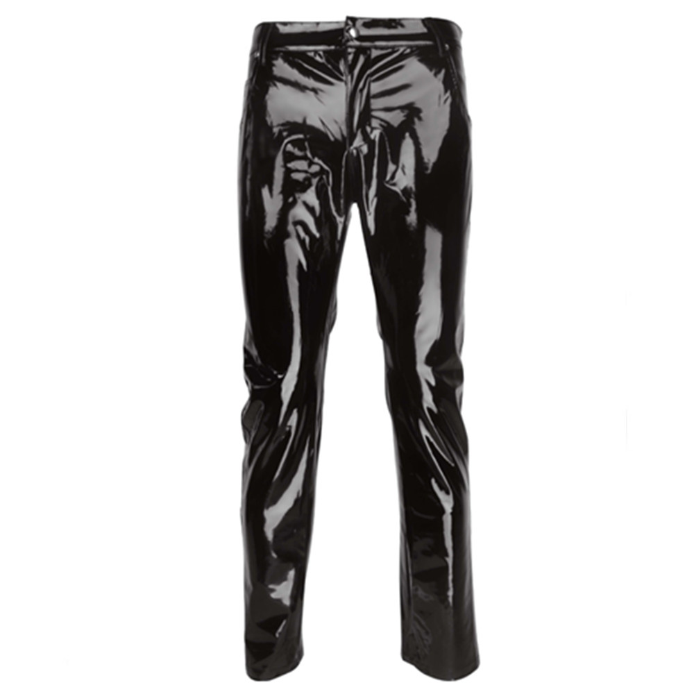Błyszczące spodnie lateksowe z – Leather Work Pants recenzja i cena
