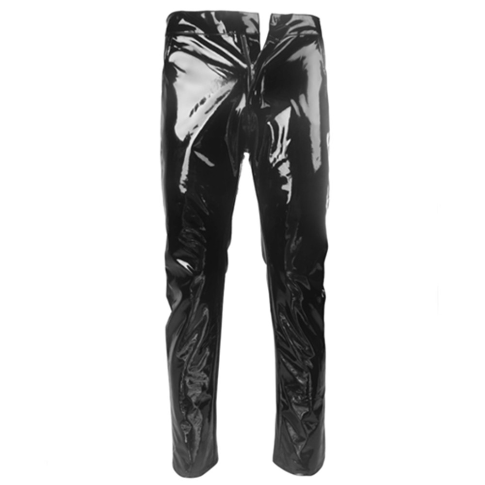 Błyszczące spodnie lateksowe z – Leather Work Pants recenzja i cena