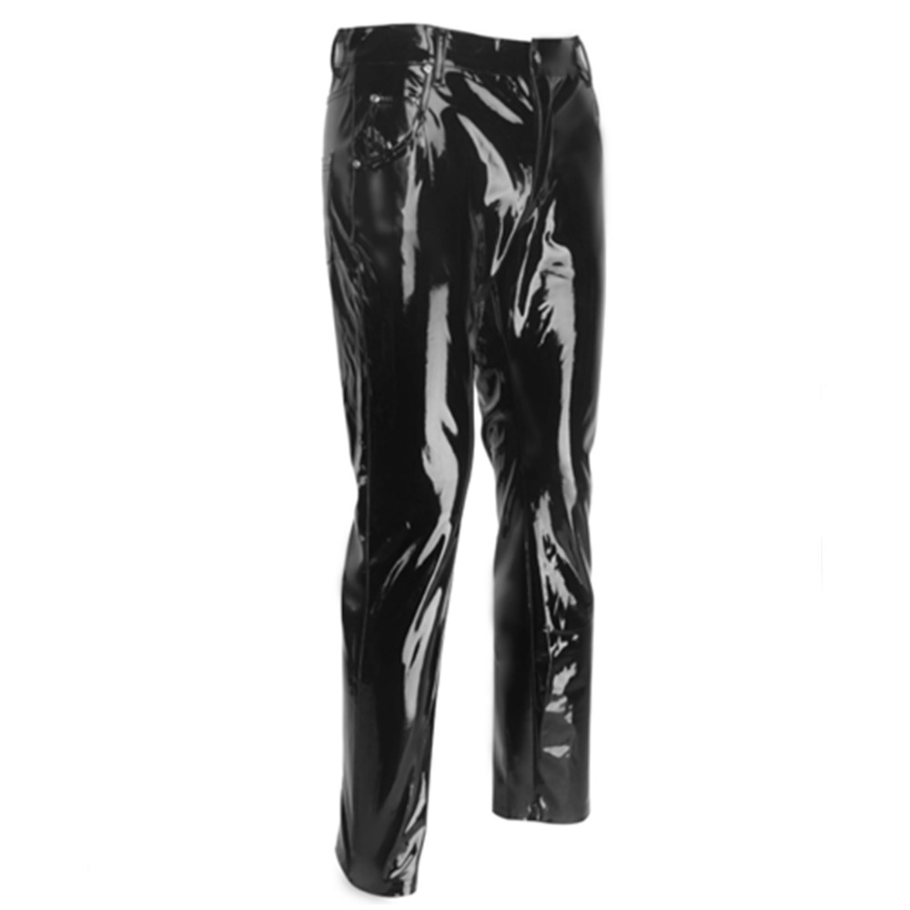 Błyszczące spodnie lateksowe z – Leather Work Pants recenzja i cena