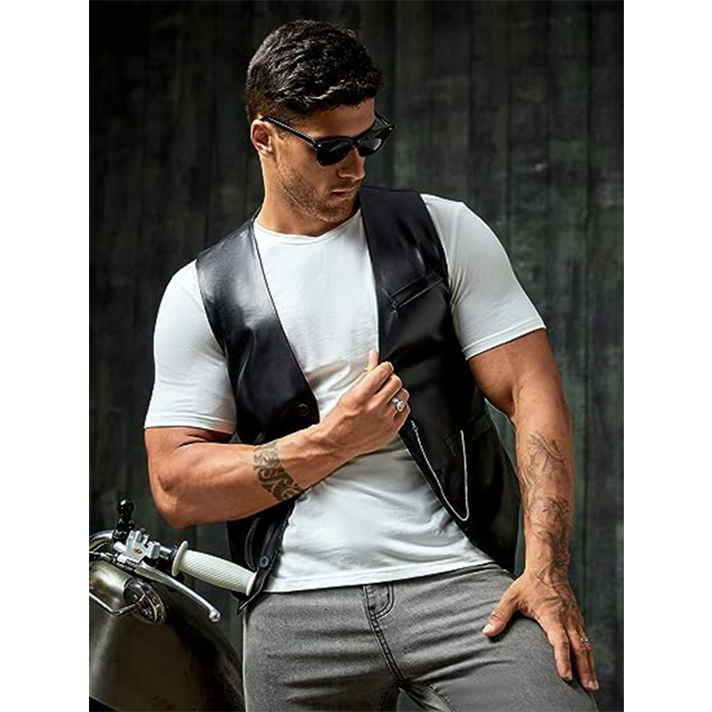 Nowa, prosta męska kamizelka z – Leather Work Vest recenzja i cena