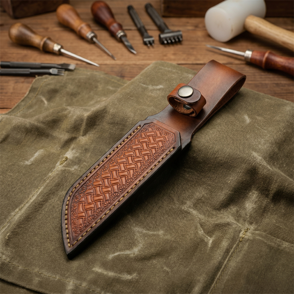 Brązowa, ręcznie tłoczona skór – Leather Work Leather recenzja i cena