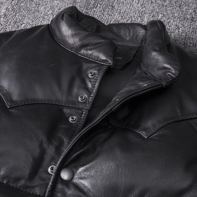 Męska kurtka skórzana slim fit – Leather Work Vest recenzja i cena