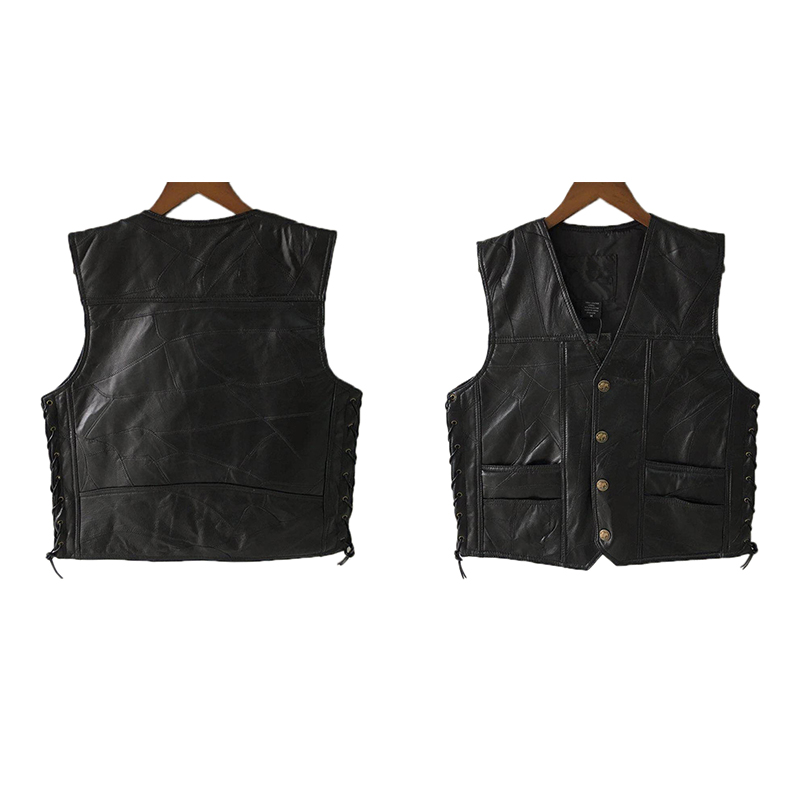2020 czarna skórzana kamizelka – Leather Work Vest recenzja i cena